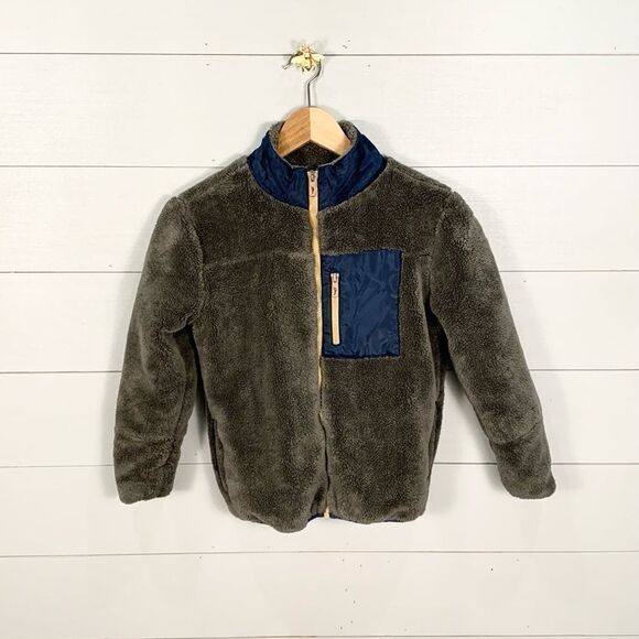Tommy Bahama boys zip up fleece jacket green yellow blue size 6/7 - Picture 1 of 10